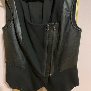 Black pleather vest size M